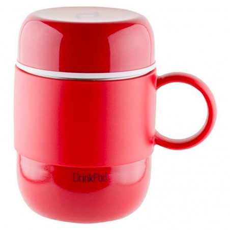 Greens Steel Taza de Café Reusable - 480ml, Roja I Termo Café para