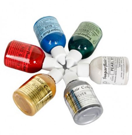 Colorante para aerógrafo dorado comestible Sugarflair 60ml