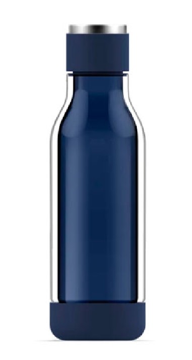Botella agua cristal azul irrompible Asobu InnerPeace - Casa Rex,  cantimplora cristal pequeña