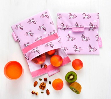 Porta desayunos infatil unicornios reutilizable Snack n go