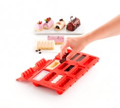 Molde mini mousse Buche silicona cilíndrico Lékué