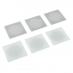 Set 6 posavasos cristal Mandalas Versa 2