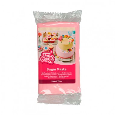Pasta de azúcar o fondant rosa 250gr Funcakes - Casa Rex