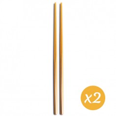 Set 2 juegos de palillos chinos dorados inox Comas