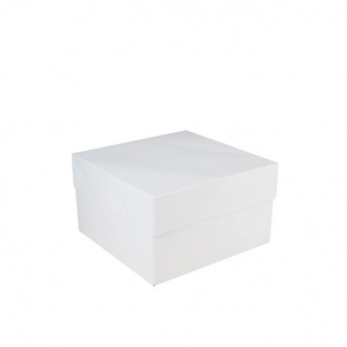 Caja para tarta alta blanca 25x25x15cm - Casa Rex