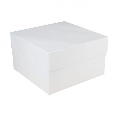 Caja para tarta alta blanca 40x40x15cm - Casa Rex