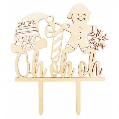 Topper navidad madera "OhOhOh" Scrapcooking