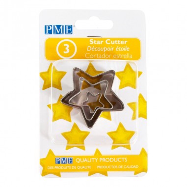 Set 3 cortadores estrella PME inox