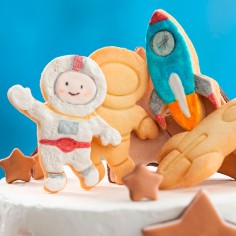 Set 2 cortadores galletas astronauta y cohete Decora - Casa Rex 2