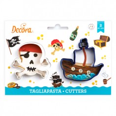 Set 2 cortadores galletas barco pirata y calavera Decora -CasaRex