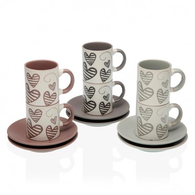 Set 6 tazas de café y platos de gres Sena Versa- Casa Rex