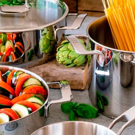 Olla acero inox con tapa vidrio Bra