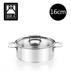 Cacerola acero inox Bra Signature 16cm tapa cristal -  Casa Rex
