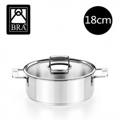 Cacerola acero inox Bra Signature 18cm tapa cristal -  Casa Rex