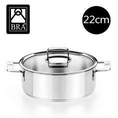 Cacerola acero inox Bra Signature 22cm tapa cristal - Casa Rex