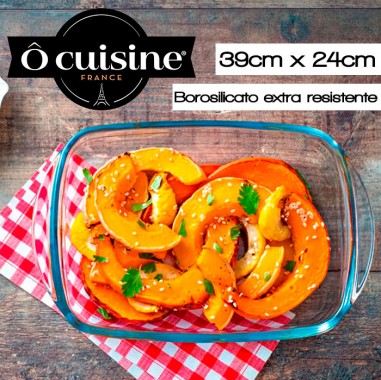 Bandeja rectangular borosilicato 39x24cm OCuisine