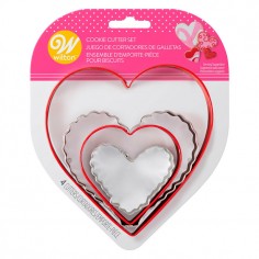 Set 4 cortadores corazón San Valentín Wilton - Casa Rex