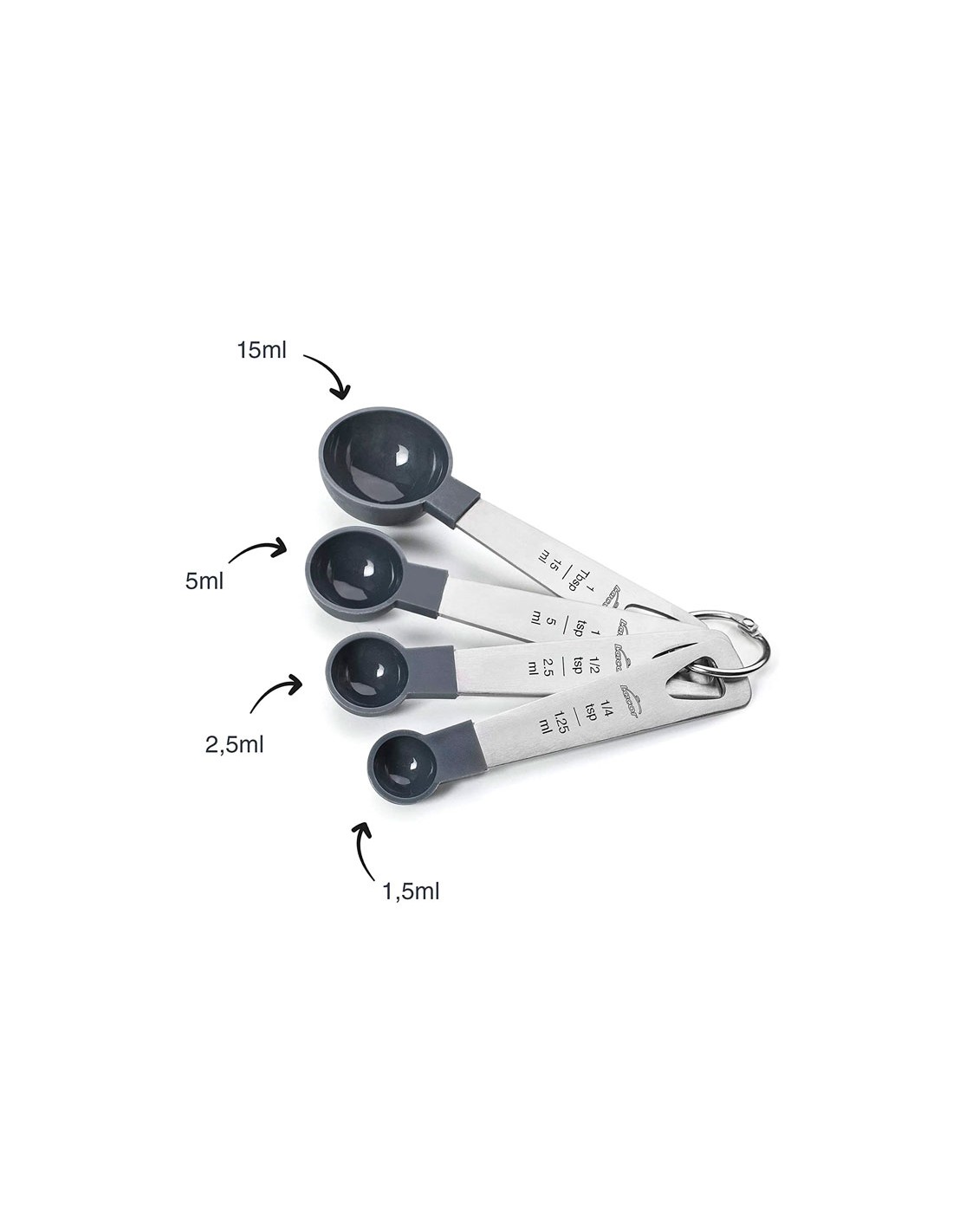 Juego 4 Cucharas Medidoras Inox Y ABS Lacor - Casa Rex