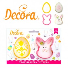 Set 2 cortadores de galleta Pascua Decora huevo y conejo -CasaRex