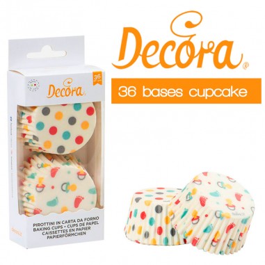 Pack 36 bases cupcakes Bebé vintage Decora - Casa Rex