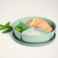 Plato con tapa para llevar o bento verde nórdico Mepal - Casa Rex