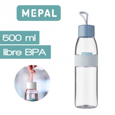Botella de agua sin BPA 500ml Nordic Blue Mepal - Casa Rex
