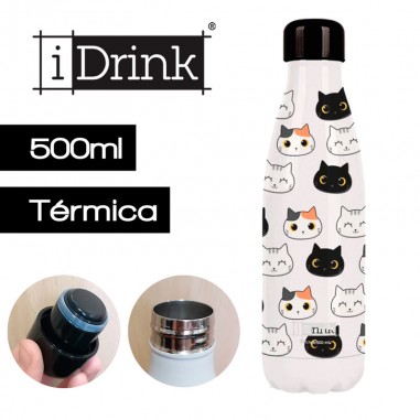 Botella térmica inox Cats 500ml Idrink  Casa Rex