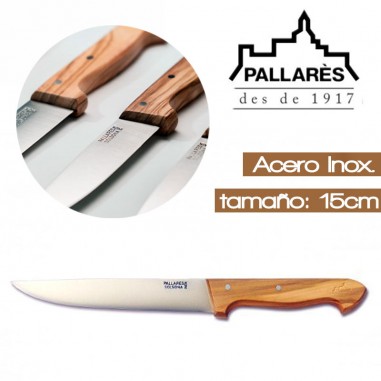 Cuchillo cocina 15cm Pallarés Solsona  mango olivo  Casa Rex