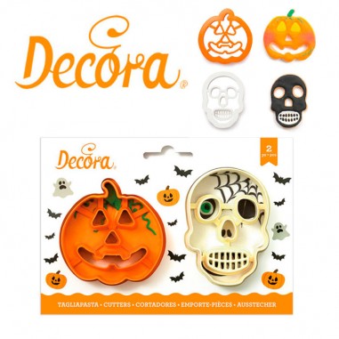 Set de 2 cortadores Halloween: calabaza y calavera Decora - Casa Rex