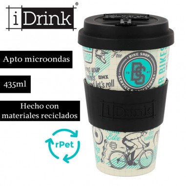 Taza para llevar Re-Cup bicis 435ml Idrink - Casa Rex