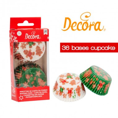 Pack 36 bases cupcakes gingerman Decora  Casa Rex
