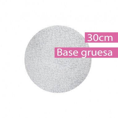 Base pastel plata redonda gruesa 30cm - Casa Rex