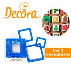 Set 3 cortadores de galleta cuadrados Decora - Casa Rex