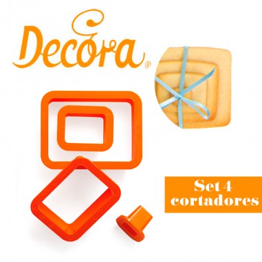 Set 4 cortadores galletas rectangulares Decora  Casa Rex