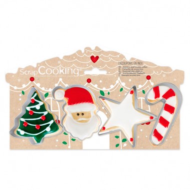 Set 4 cortadores de Navidad Scrapcooking  Casa Rex