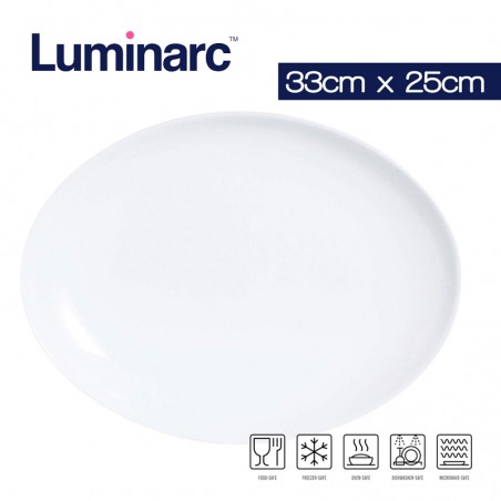 Bandeja oval blanca Diwali 33cmx25cm Luminarc  Casa Rex