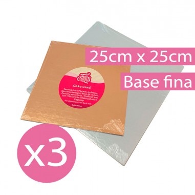 Set 3 bases pastel cuadradas 25x25cm - Casa Rex