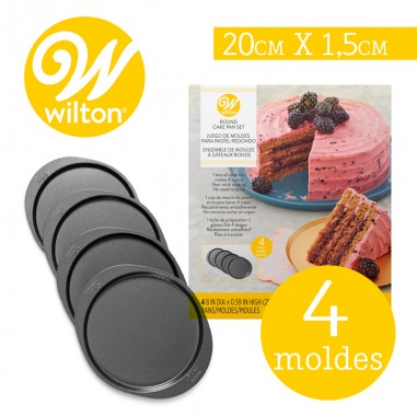 Set 4 moldes redondos 20cm Easy Layers Wilton  Casa Rex