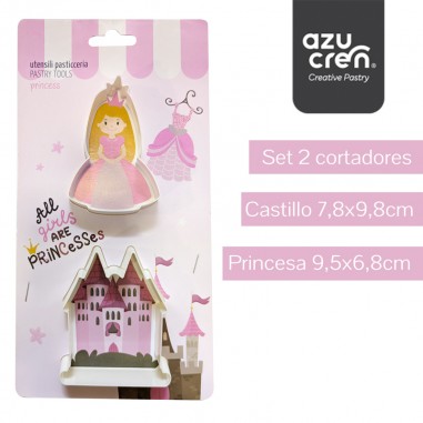 Set 2 cortadores galleta princesa y castillo Azucren  Casa Rex