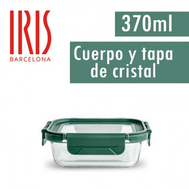 Contenedor de cristal con tapa cristal 370ml Iris  Casa Rex