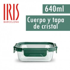 Contenedor de cristal con tapa cristal 640ml Iris  Casa Rex
