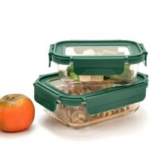 Contenedor de cristal con tapa cristal 640ml Iris  Casa Rex 2