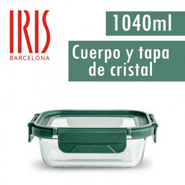 Contenedor de cristal con tapa cristal 1040ml Iris  Casa Rex