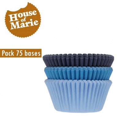 Pack 75 bases cupcakes surtido azul House of Marie  Casa Rex