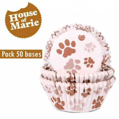 Pack 50 bases cupcakes huellas House of Marie  Casa Rex