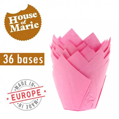 Pack 36 bases muffin o tulipas rosas House of Marie  Casa Rex