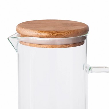 Jarra agua vidrio borosilicato y bambú 1L Lacor  Casa Rex