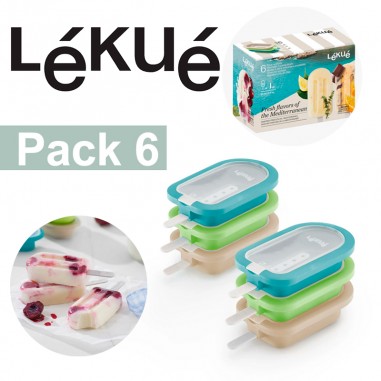 Pack 6 moldes helados apilables Mediterranean Lékué  Casa Rex