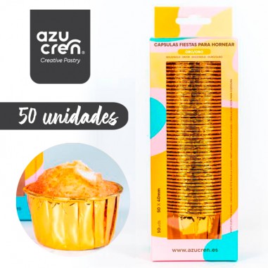 Pack 50 bases cupcakes o muffins oro Azucren  Casa Rex