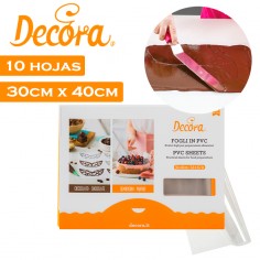Pack 10 hojas acetato o PVC para repostería 30cmx40cm Decora  Casa Rex